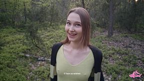 Hot nympho in the woods gets me off with her mouth