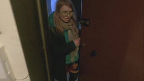 fat ass blonde sucks off in the bathroom