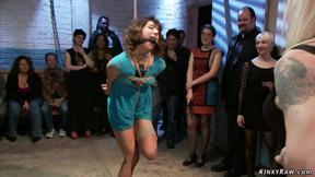 ”Big booty amateur in public gangbang”