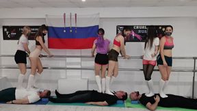 Double trampling in stockings (special video)