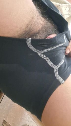 Curvy trans boy pees and plays with big clit
