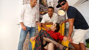 ”Mature Allison gets all her holes filled by three guys”