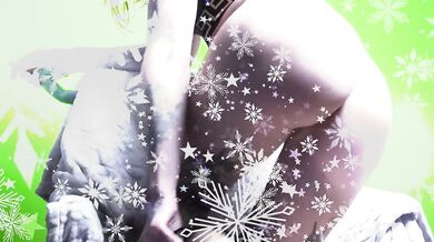 Norwegian babe strokes her pierced clit slow on Christmas