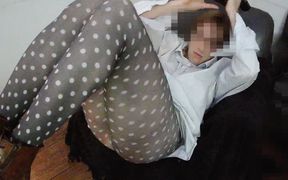 Blonde Whiteboy Sucking BBC Dildo in Hard-core Leggings