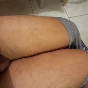 Pinoy jerking off with deep moans until he blows a huge load