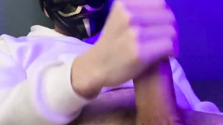 Ambidextrous school stud drains his XXL jizz-shotgun, finishes off with groans