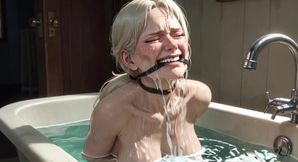 90 Year Old Granny Bathtub Bondage - Horny & Begging to Be Filled