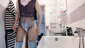 Watching a hairy MILF, hairy pussy, big tits, big ass Hot latina with big ass, hairy pussy, big tits, big ass