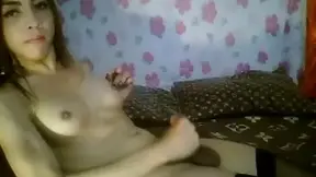 Skinny Tranny Darling Masturbating her Cock