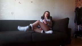 brunette masturbation slut in socks