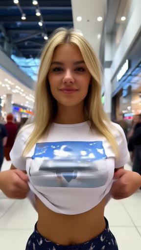 titty drop, a young, blonde Caucasian woman with, video created by AI
