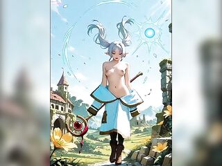 Hot undressed female models AI comics stylized in 3D