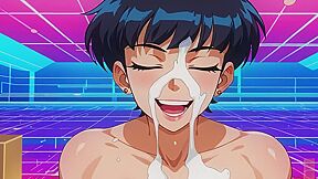ourdream hentai : Synthwave Girl Fucks Until She's Drenched In Cum