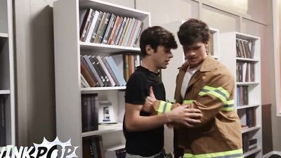 TWINKPOP - Firefighter Finn Harding Gives Twink Joey Mills A lesson For Pulling The Fire Alarm