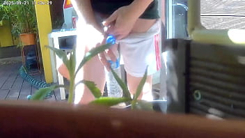 Redhead boy tries to pee in a bottle hiding from his friend. Caught, it ends up in watersports and a gay blowjob