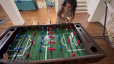 Fooseball loser gets the strap