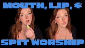 Mouth, Lip, and Spit Worship - Saliva Fetish Goddess Lipgloss Lips Tongue Face Mesmerizing Eyes Eye Contact Verbal Humiliation