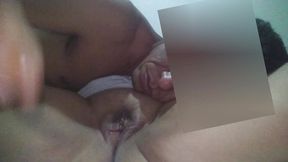 Licking His Wife's Pussy and Ass While She Masturbates His Big Dick Slapping His Ass