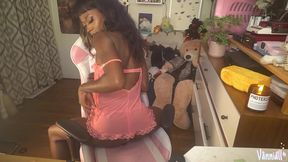 massive self-facial cumshot vanniall jacks off her big girlcock - black trans bbc facial webcam