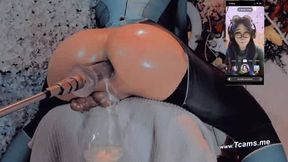 Trap's Ass On Cam Fucked By A Dildo Machine