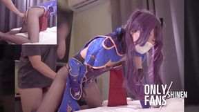 Mona cosplay soaking vibrator after otaku festival ruined anal fuck