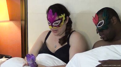 Brunette BBW gets a toy used in her tightest place by her eager boyfriend