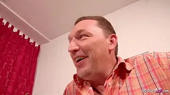 German Cuckold Threesome Sex with old Guy and Hot Teen Wife