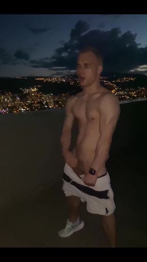 Jerking on Roof My House with Good View on Mountains