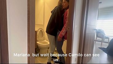 Two hot babes share lucky guy in FFM threesome