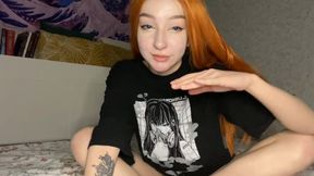 Red hair baby humiliates your cock