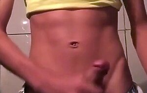 Twink Plays with His Toy on Webcam