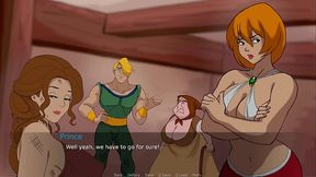 Busty anime babe Hilda plays a kinky visual novel