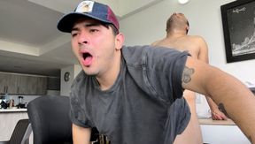Perverted stepbrother eats and pierces his stepbrother&#039;s ass while he&#039;s studying