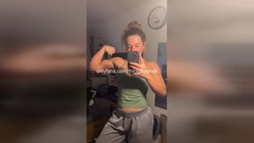 TikTok Yoga Slut's Pussy Lips Flap Open Mid-Stretch!
