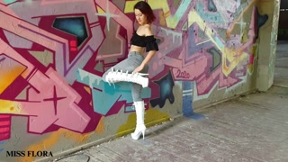 Perfect Ass in Tight Jeans &amp; Boots ASMR Walking