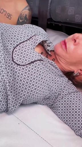 Tattooed 82 Years Old Mature Picked up for Anal