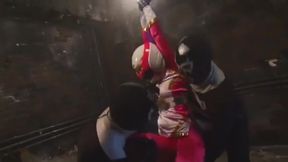 Submissive Brunette Bunny Bound &amp; Teased in Hentai Hanging Fetish Fiesta