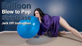 Blue 17" Balloon Blow2pop Jerk Off Instruction Striptease Robe Bra and Panties - Kylie Jacobs - MP4 4K HD