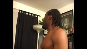 Threesome - Young Ebony with Big Tits Enjoys a Big Black and a Big White Cockcs