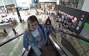Letty black, two girls have fun with remote control vibrators in public places