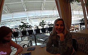 Letty black, two girls have fun with remote control vibrators in public places