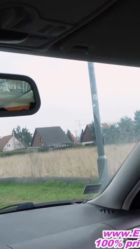 German amateur teen wants to cheat on blowjob car date   Clip 2