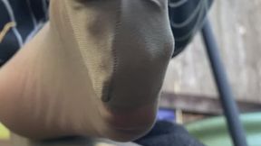 JOI nylon toe wiggling