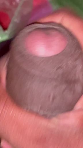 My Hard black cock with red colour cone   Clip 1