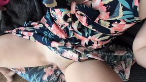 Hot EXPERIENCED ONE wife in dress receives off from tight pussy orgasm
