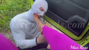 After gym sweaty foot worship in the car