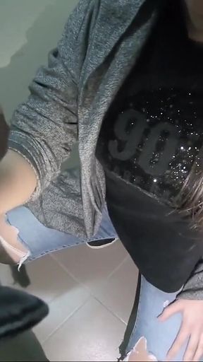 Blowjob with My Neighbor in the Entrance Cum on My Face - Nicky Mist 4K