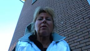 German blonde milf Anita teaches her busty blonde babe how to face a sexual threesome to get aroused and fully enjoy