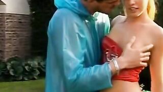 Sex-on-the Beach: Beautiful blonde bimbo gets nailed by her lover outdoors in paradise
