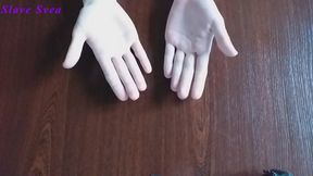 Clear white hand spanking punishment
